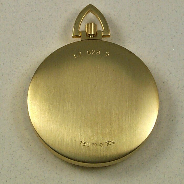Longines 18kt Gold Mens Open Face Swiss Pocket Watch Gold Dial L7.029.6.44.1