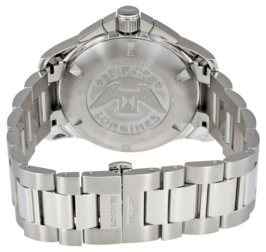 Longines Conquest Automatic Chronograph Stainless Steel Black Dial Date Divers Mens Watch L3.801.4.56.6