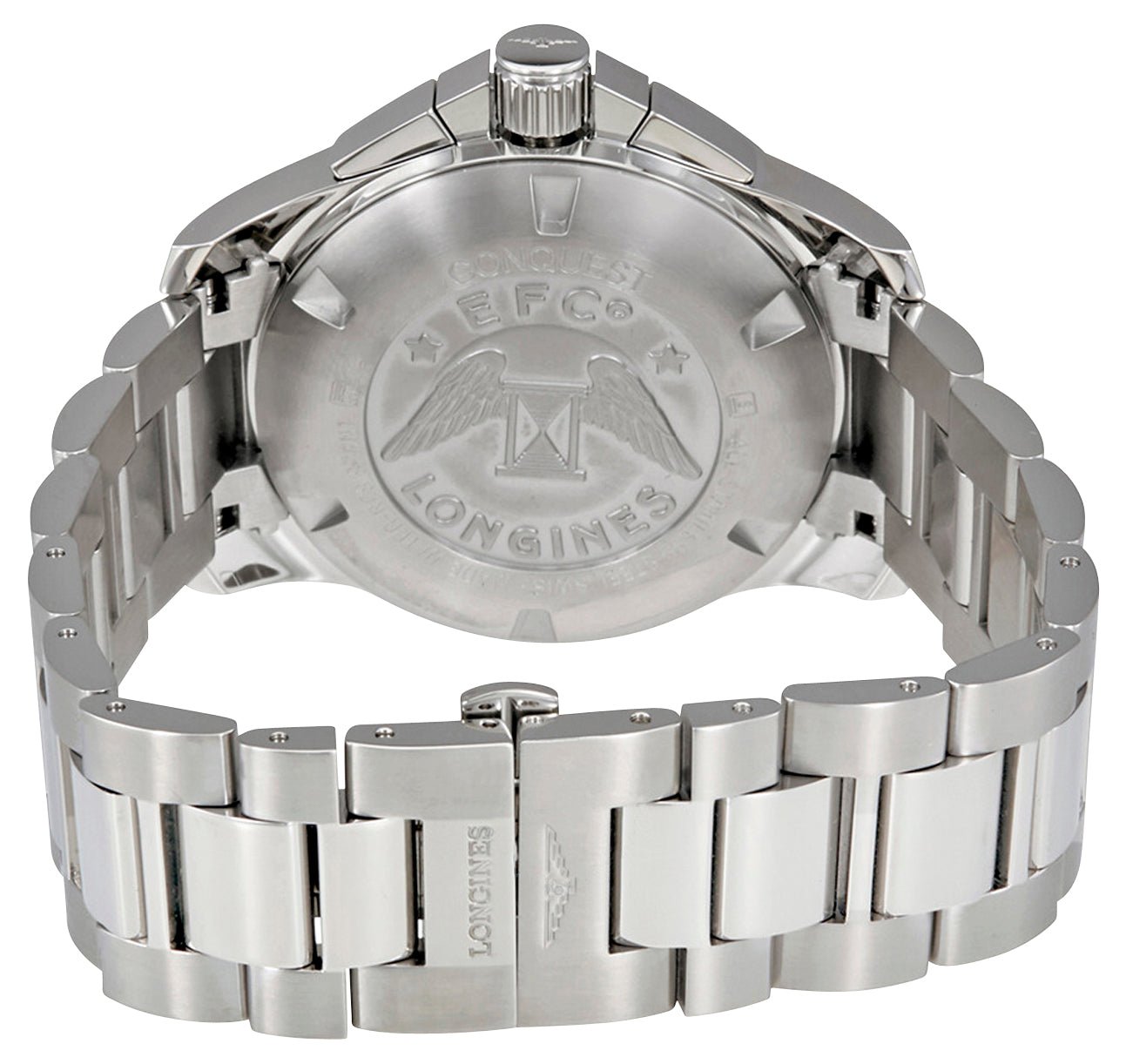 Longines Conquest Automatic Chronograph Stainless Steel Black Dial Date Divers Mens Watch L3.801.4.56.6