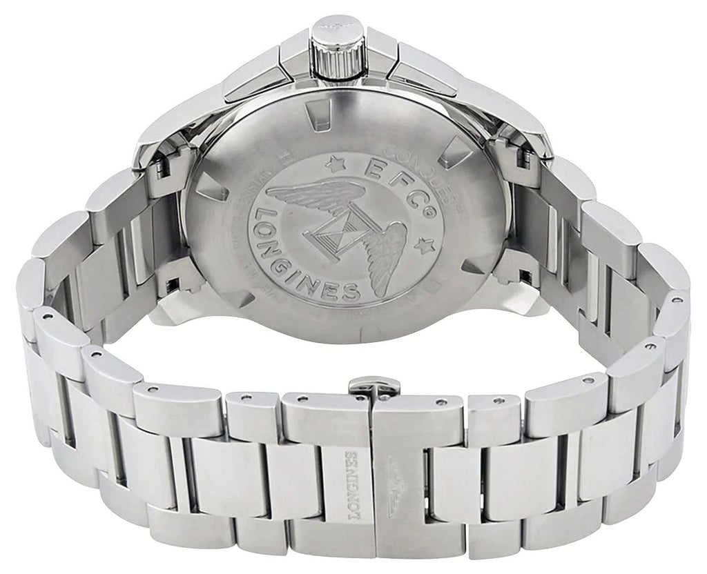 Longines Conquest Automatic Chronograph Stainless Steel Silver Dial Date Divers Mens Watch L3.801.4.76.6