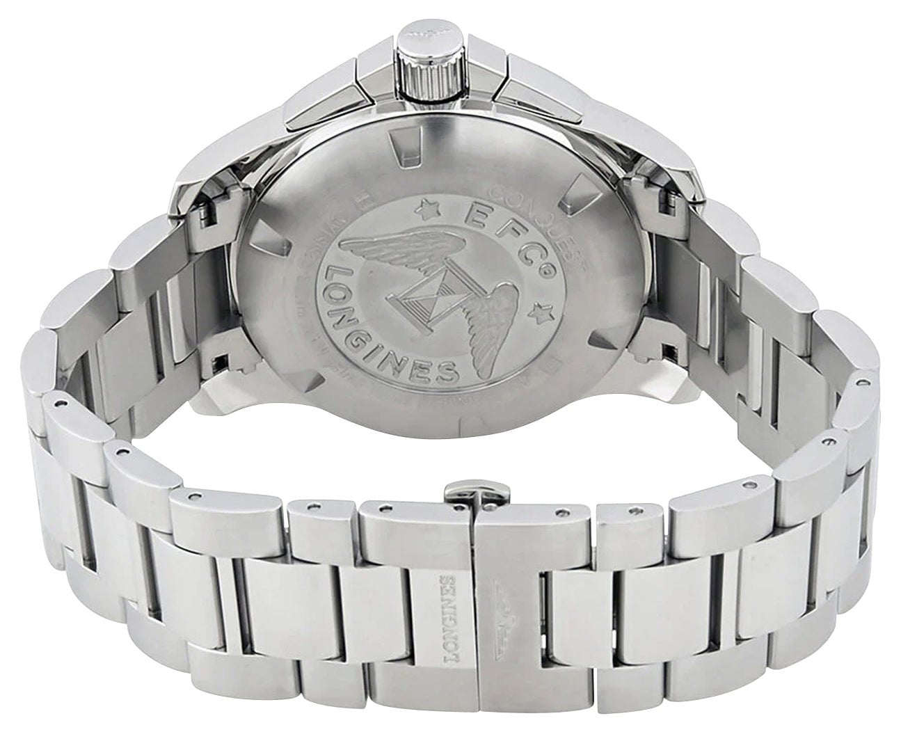 Longines Conquest Automatic Chronograph Stainless Steel Silver Dial Date Divers Mens Watch L3.801.4.76.6