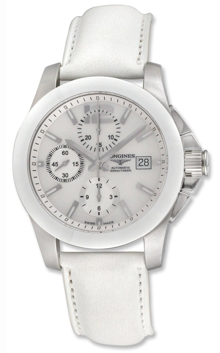 Longines Conquest Automatic Chronograph Steel & Ceramic Mens Watch Date L3.661.4.86.0