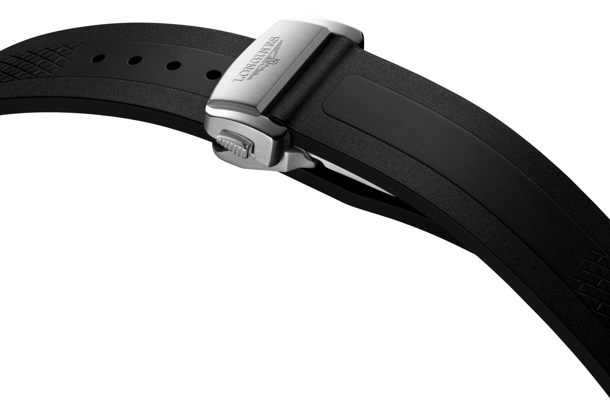 Longines Conquest Automatic Stainless Steel Black Dial Black Rubber Strap Date Mens Watch L3.830.4.52.9