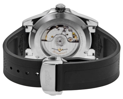 Longines Conquest Automatic Stainless Steel Black Dial Black Rubber Strap Date Mens Watch L3.830.4.52.9