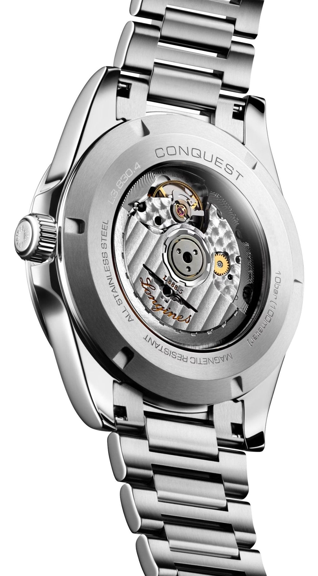 Longines Conquest Automatic Stainless Steel Black Dial Date Mens Watch L3.830.4.52.6