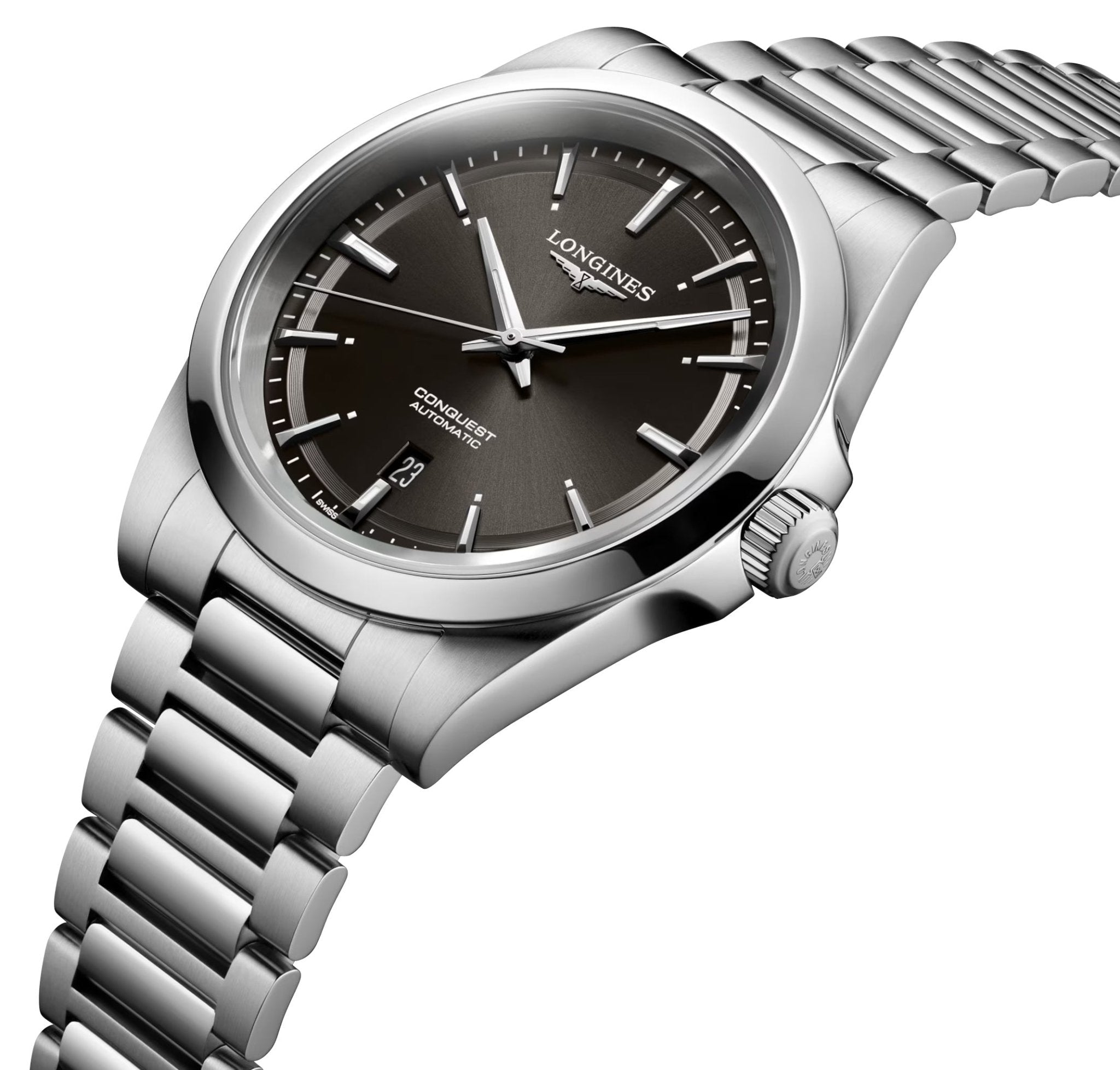 Longines Conquest Automatic Stainless Steel Black Dial Date Mens Watch L3.830.4.52.6