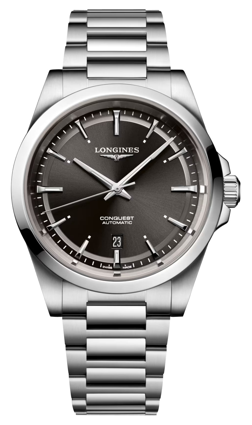 Longines Conquest Automatic Stainless Steel Black Dial Date Mens Watch L3.830.4.52.6