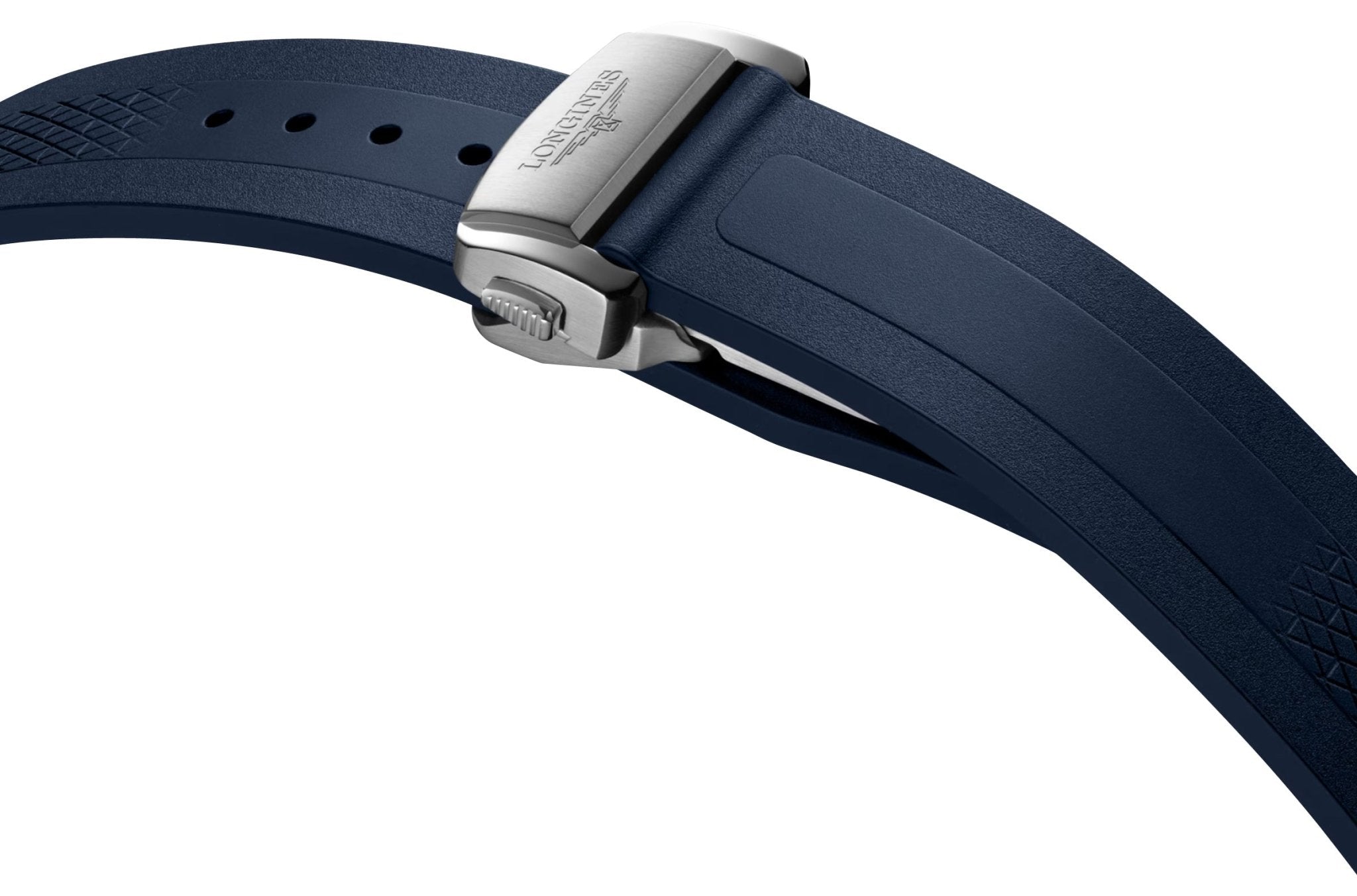 Longines Conquest Automatic Stainless Steel Blue Dial Blue Rubber Strap Date Mens Watch L3.830.4.92.9
