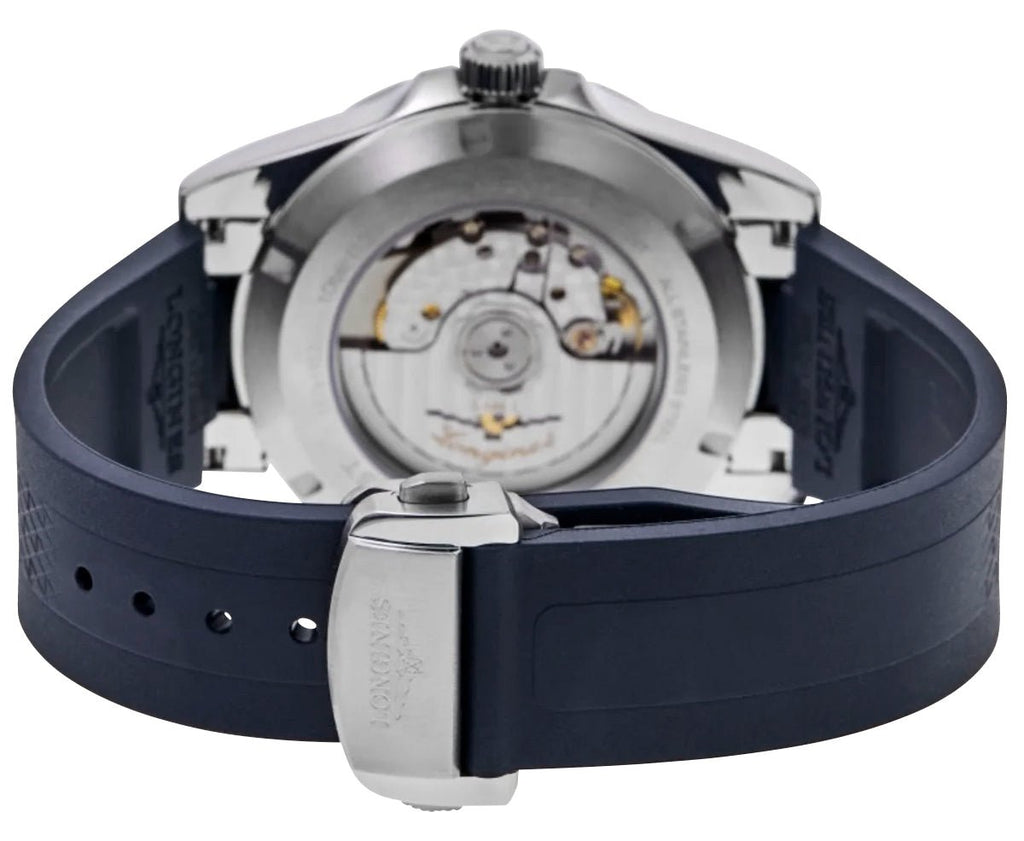 Longines Conquest Automatic Stainless Steel Blue Dial Blue Rubber Strap Date Mens Watch L3.830.4.92.9