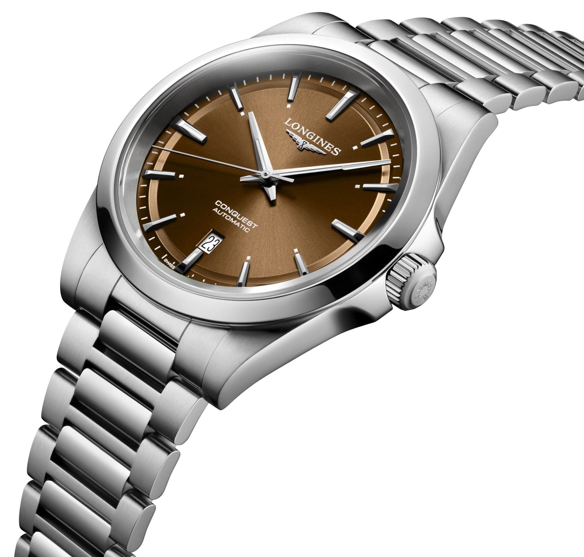 Longines Conquest Automatic Stainless Steel Brown Dial Date Mens Watch L3.830.4.62.6