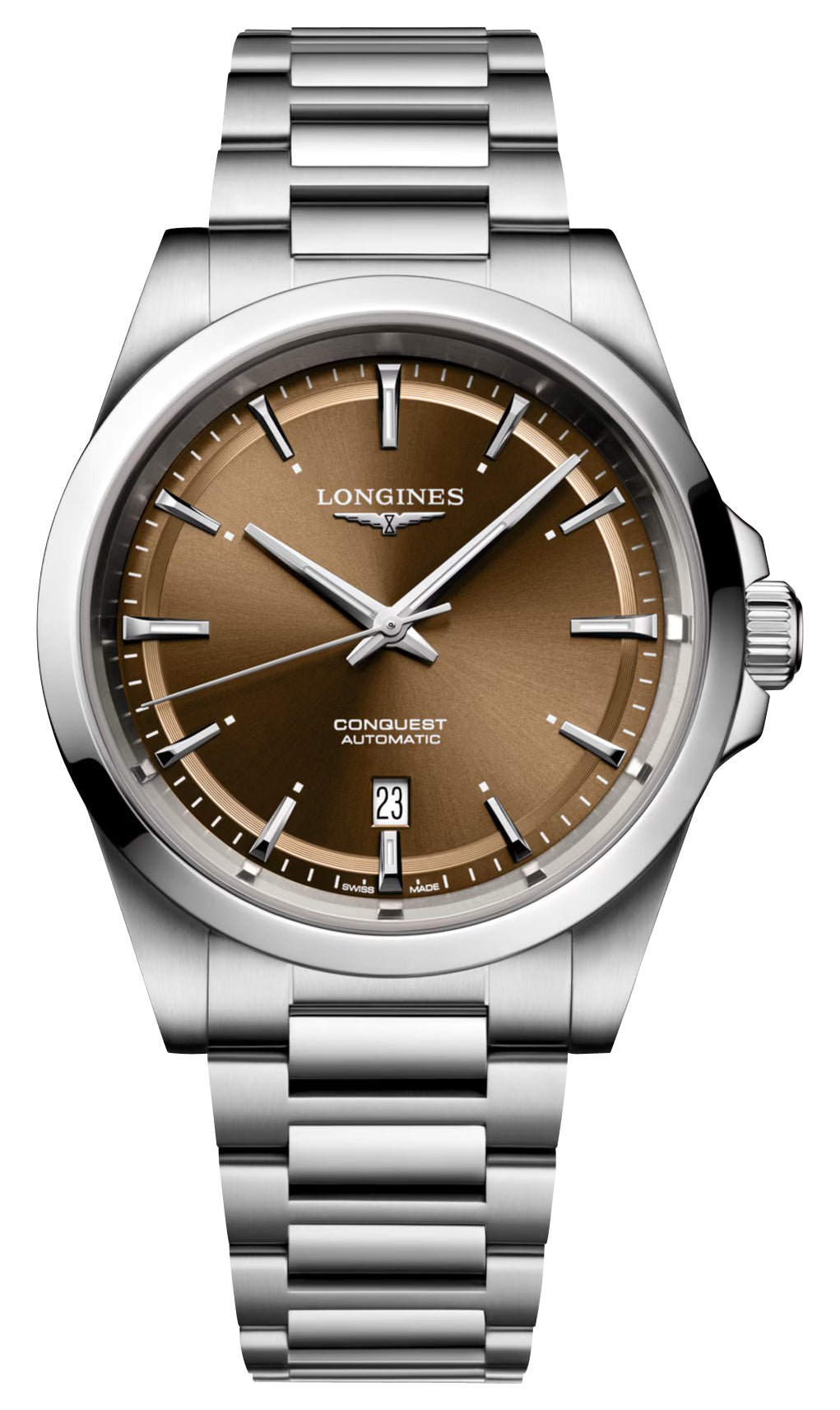 Longines Conquest Automatic Stainless Steel Brown Dial Date Mens Watch L3.830.4.62.6