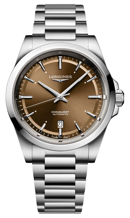 Longines Conquest Automatic Stainless Steel Brown Dial Date Mens Watch L3.830.4.62.6