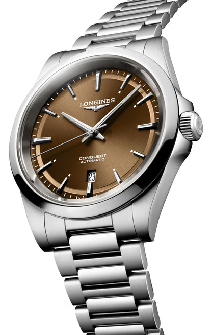 Longines Conquest Automatic Stainless Steel Brown Dial Date Mens Watch L3.830.4.62.6
