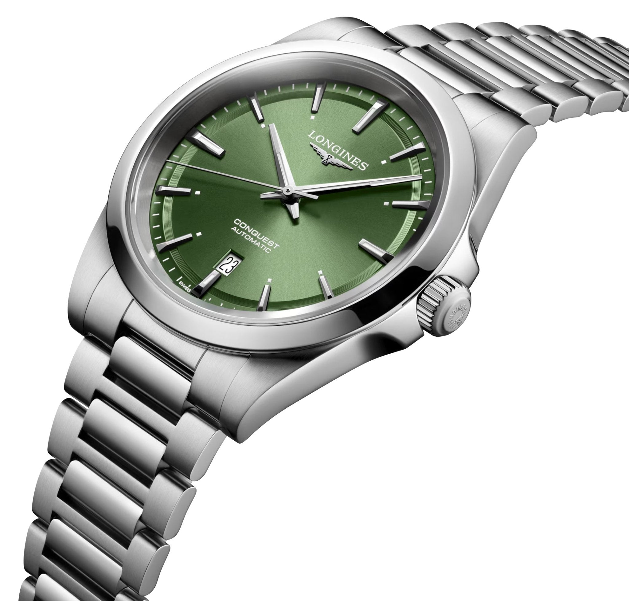 Longines Conquest Automatic Stainless Steel Green Dial Date Mens Watch L3.830.4.02.6