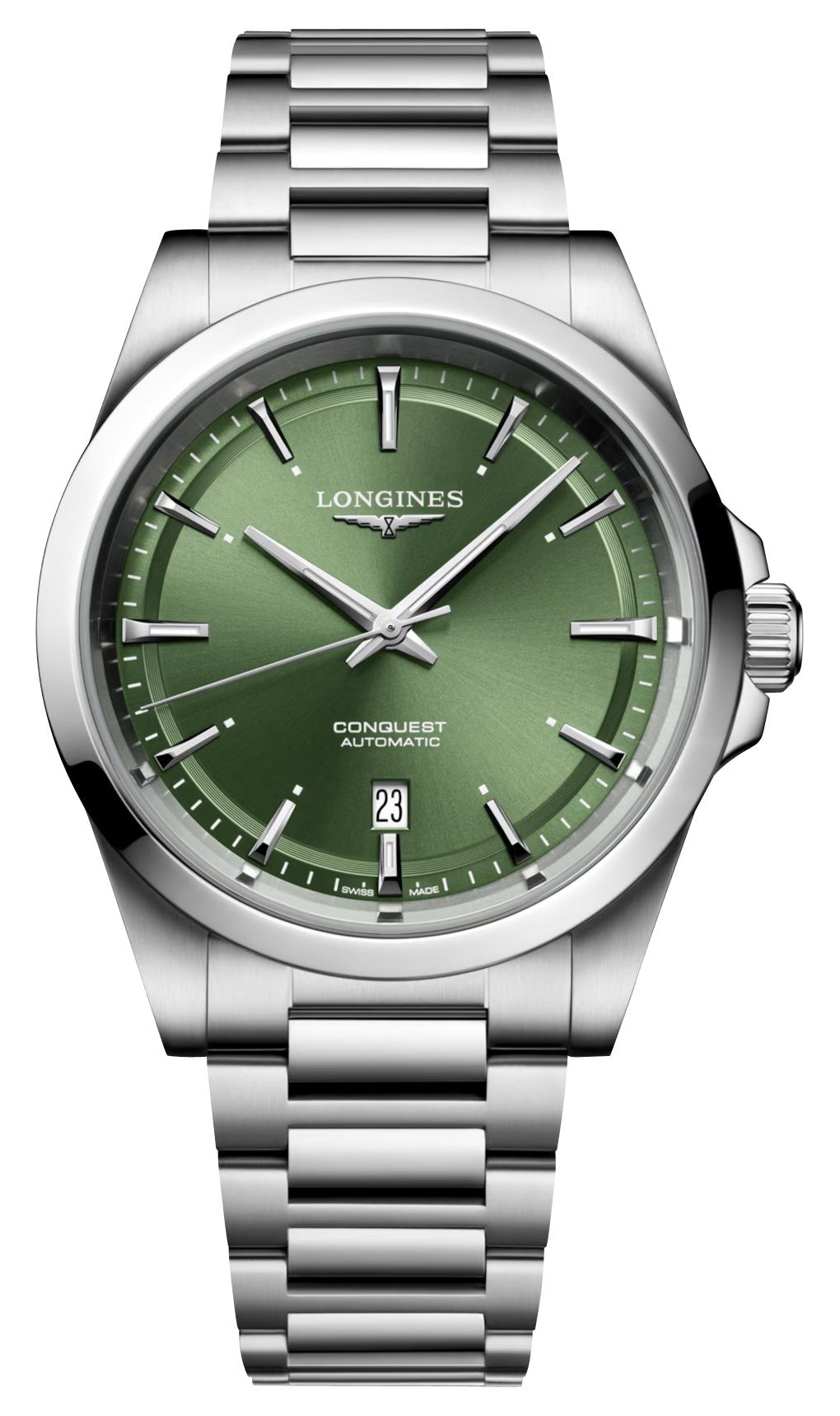 Longines Conquest Automatic Stainless Steel Green Dial Date Mens Watch L3.830.4.02.6