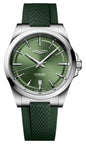 Longines Conquest Automatic Stainless Steel Green Dial Green Rubber Strap Date Mens Watch L3.830.4.02.9