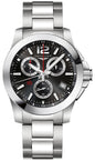 Longines Conquest Chronograph Stainless Steel Black Dial Date Divers Quartz Mens Watch L3.700.4.56.6