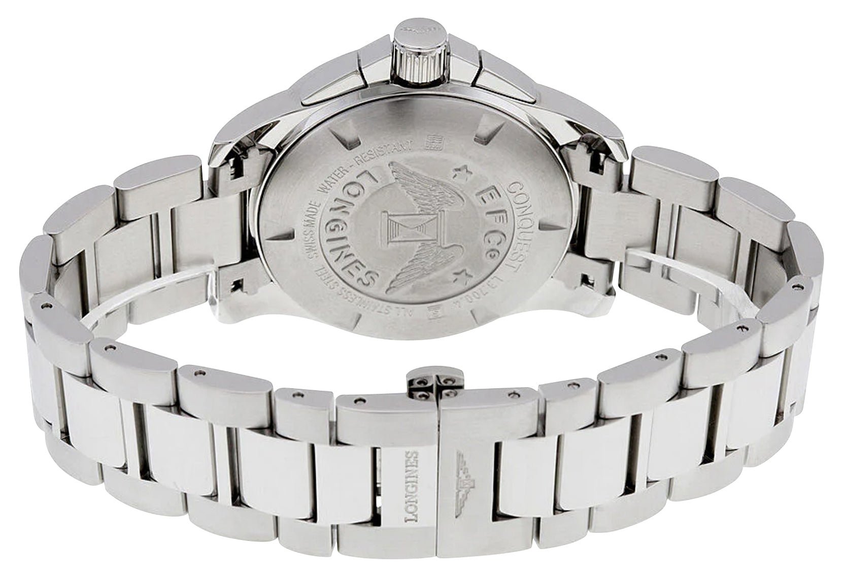 Longines Conquest Chronograph Stainless Steel Blue Dial Date Divers Quartz Mens Watch L3.700.4.96.6