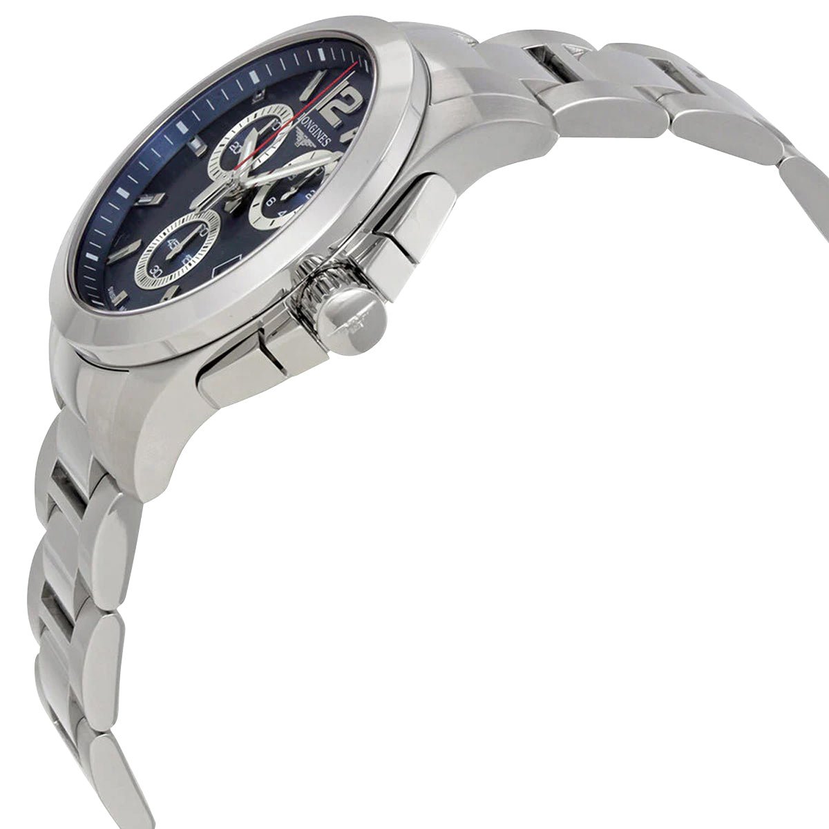Longines Conquest Chronograph Stainless Steel Blue Dial Date Divers Quartz Mens Watch L3.702.4.96.6