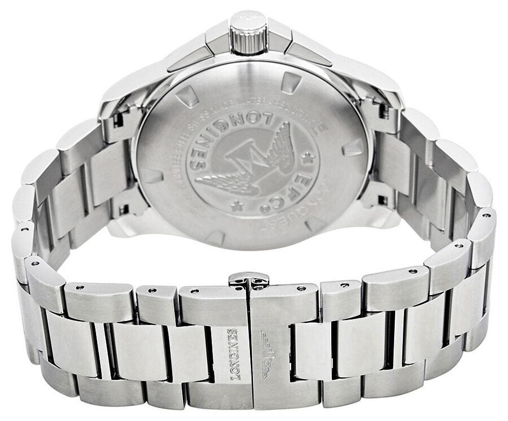 Longines Conquest Chronograph Stainless Steel Silver-Tone Dial Date Quartz Divers Mens Watch L3.800.4.76.6