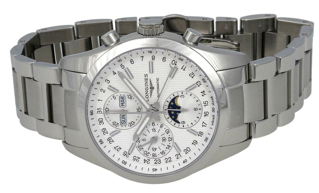 Longines Conquest Classic Automatic Chronograph Moonphase Mens Watch Calendar L2.798.4.72.6
