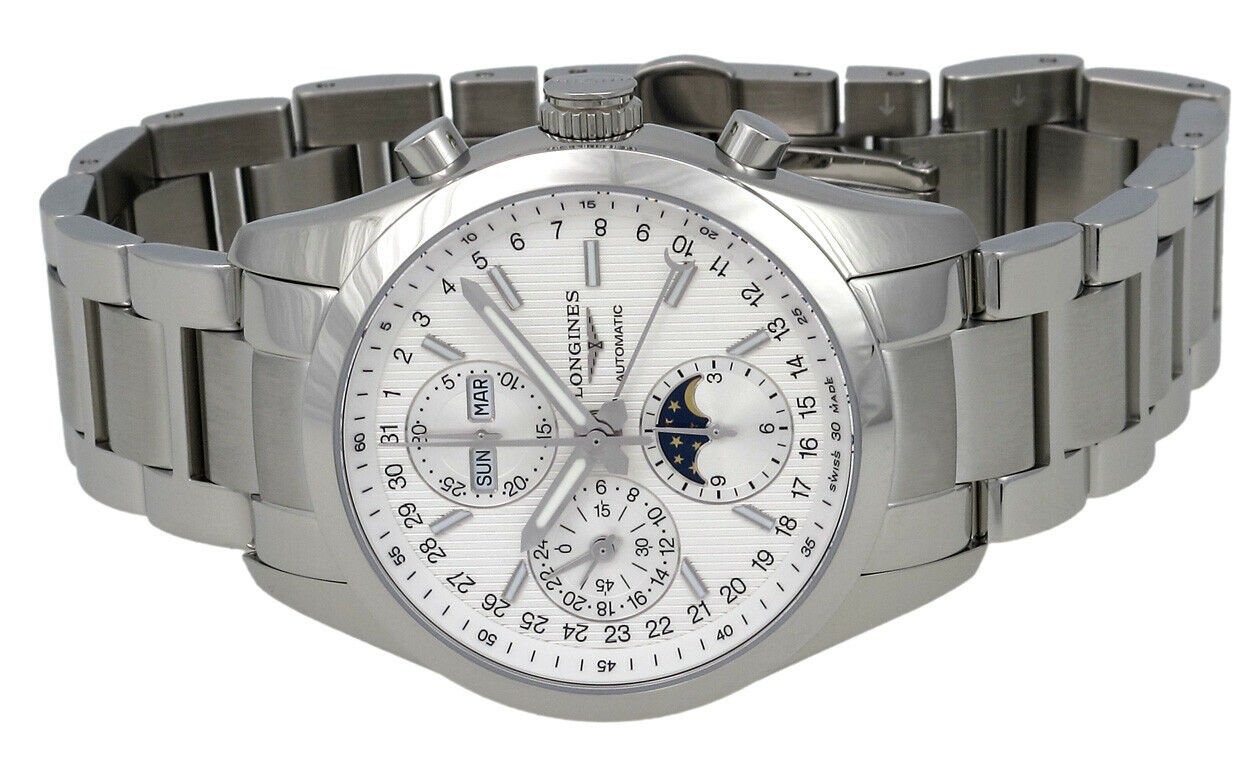 Longines Conquest Classic Automatic Chronograph Moonphase Mens Watch Calendar L2.798.4.72.6