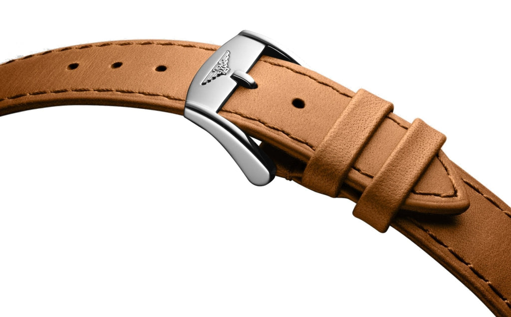 Longines Conquest Heritage Automatic Stainless Steel Silver Dial Brown Leather Strap Mens Watch L1.650.4.72.2