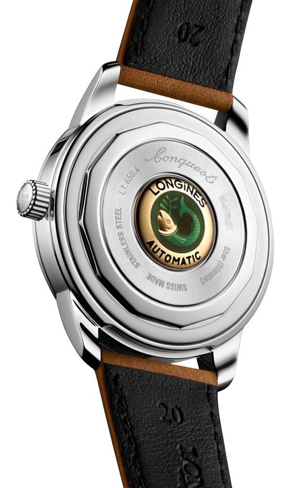 Longines Conquest Heritage Automatic Stainless Steel Silver Dial Brown Leather Strap Mens Watch L1.650.4.72.2
