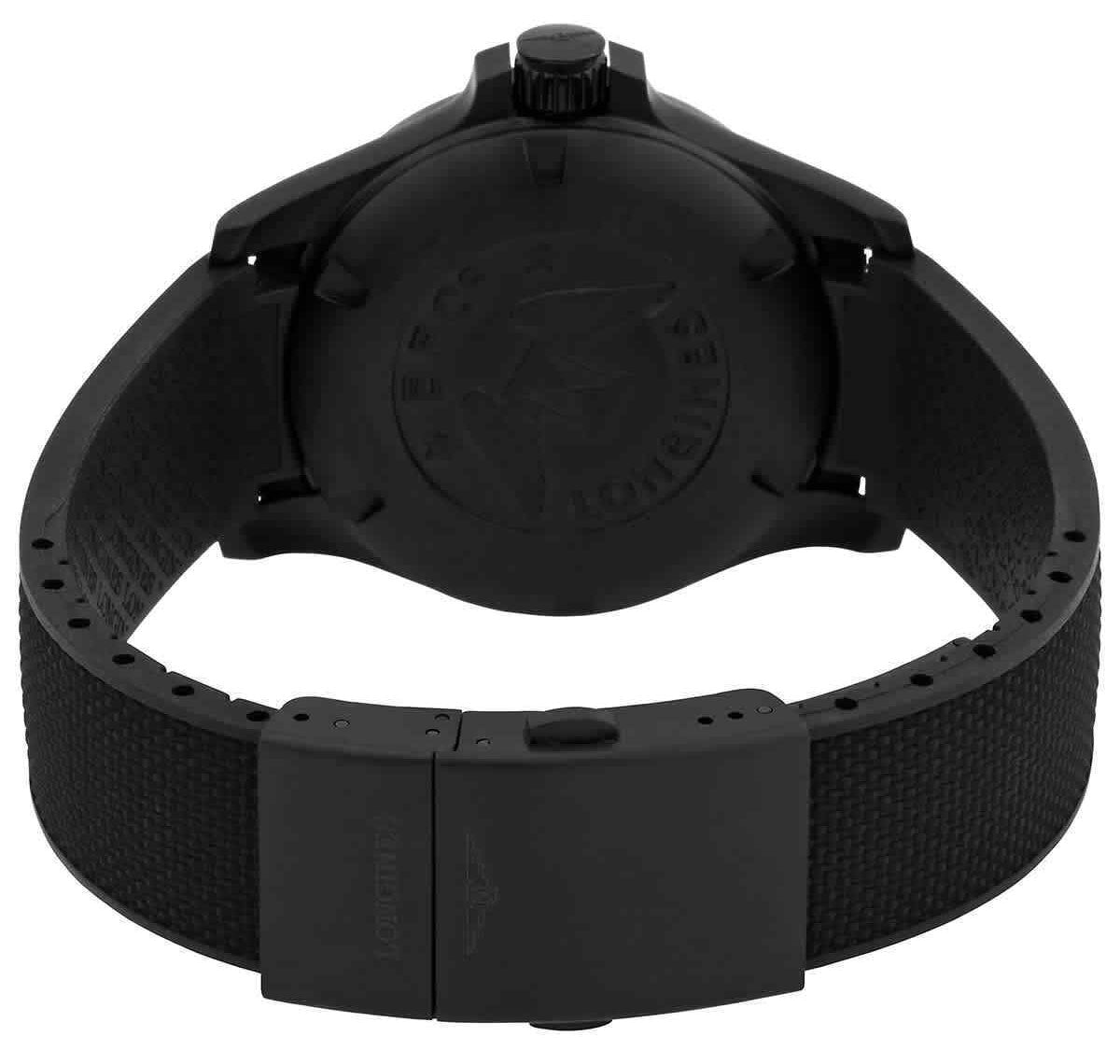 Longines Conquest V.H.P. Black PVD Black Dial Black Rubber Strap Perpetual Calendar Date Quartz Mens Watch L3.716.2.56.9