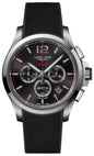 Longines Conquest V.H.P. Chronograph Stainless Steel Black Dial Black Rubber Strap Perpetual Calendar Date Quartz Mens Watch L3.727.4.56.9