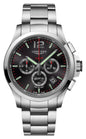 Longines Conquest V.H.P. Chronograph Stainless Steel Black Dial Perpetual Calendar Date Quartz Mens Watch L3.727.4.56.6