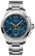 Longines Conquest V.H.P. Chronograph Stainless Steel Blue Dial Perpetual Calendar Date Quartz Mens Watch L3.717.4.96.6