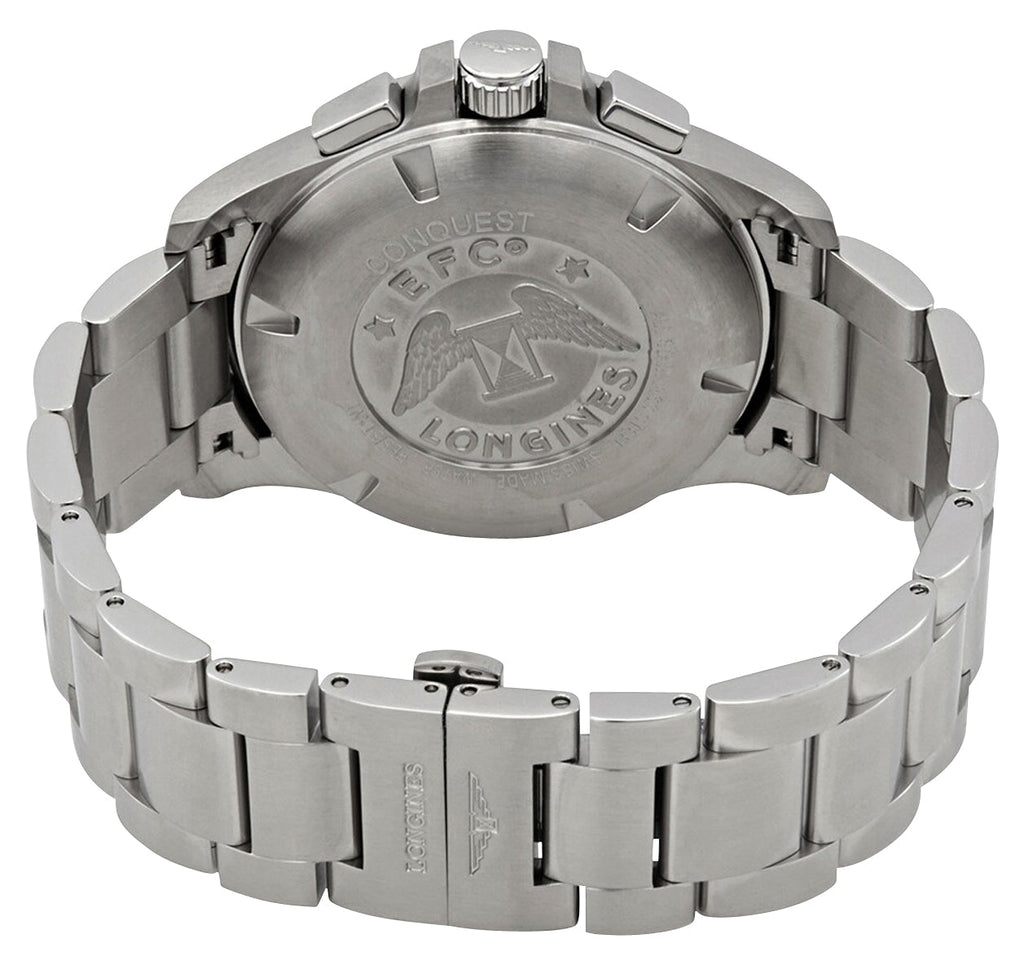 Longines Conquest V.H.P. Chronograph Stainless Steel Blue Dial Perpetual Calendar Date Quartz Mens Watch L3.727.4.96.6