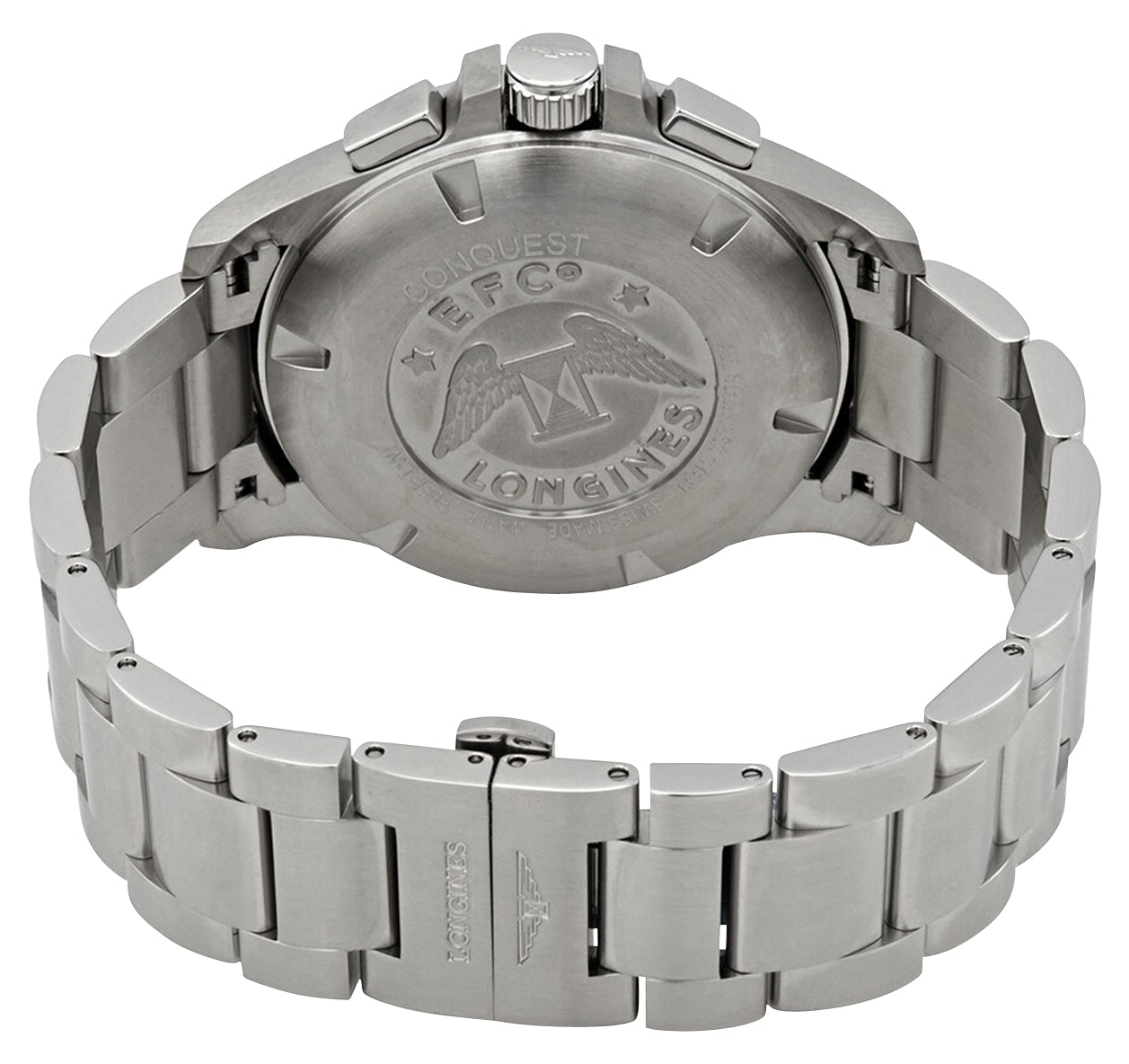 Longines Conquest V.H.P. Chronograph Stainless Steel Blue Dial Perpetual Calendar Date Quartz Mens Watch L3.727.4.96.6