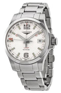 Longines Conquest V.H.P. GMT Stainless Steel Silver Dial Date Quartz Mens Watch L3.718.4.76.6
