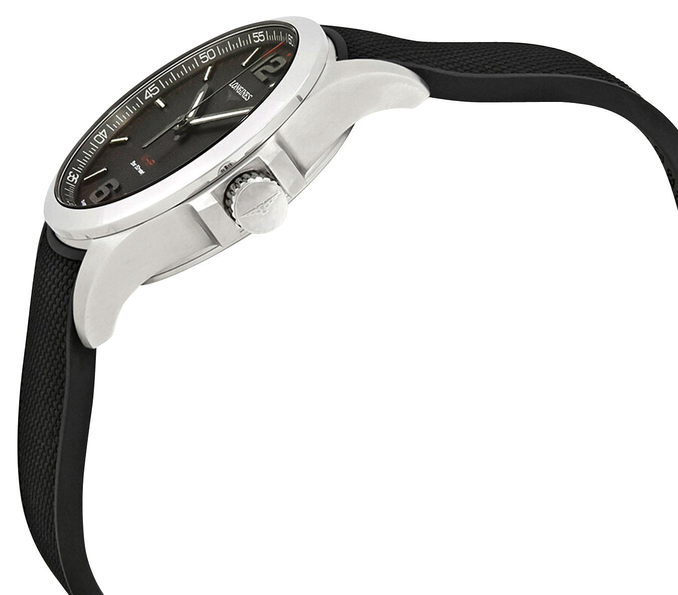 Longines Conquest V.H.P. Stainless Steel Black Dial Black Rubber Strap Perpetual Calendar Date Quartz Mens Watch L3.716.4.56.9