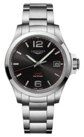 Longines Conquest V.H.P. Stainless Steel Black Dial Perpetual Calendar Date Quartz Mens Watch L3.716.4.56.6
