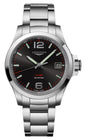 Longines Conquest V.H.P. Stainless Steel Black Dial Perpetual Calendar Date Quartz Mens Watch L3.716.4.56.6