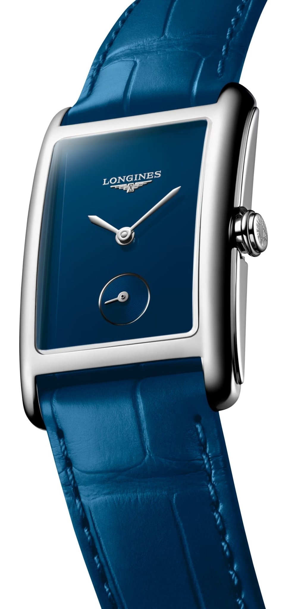 Longines DolceVita Monochrome Stainless Steel Blue Dial Blue Leather Strap Quartz Womens Watch L5.512.4.90.2