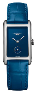 Longines DolceVita Monochrome Stainless Steel Blue Dial Blue Leather Strap Quartz Womens Watch L5.512.4.90.2