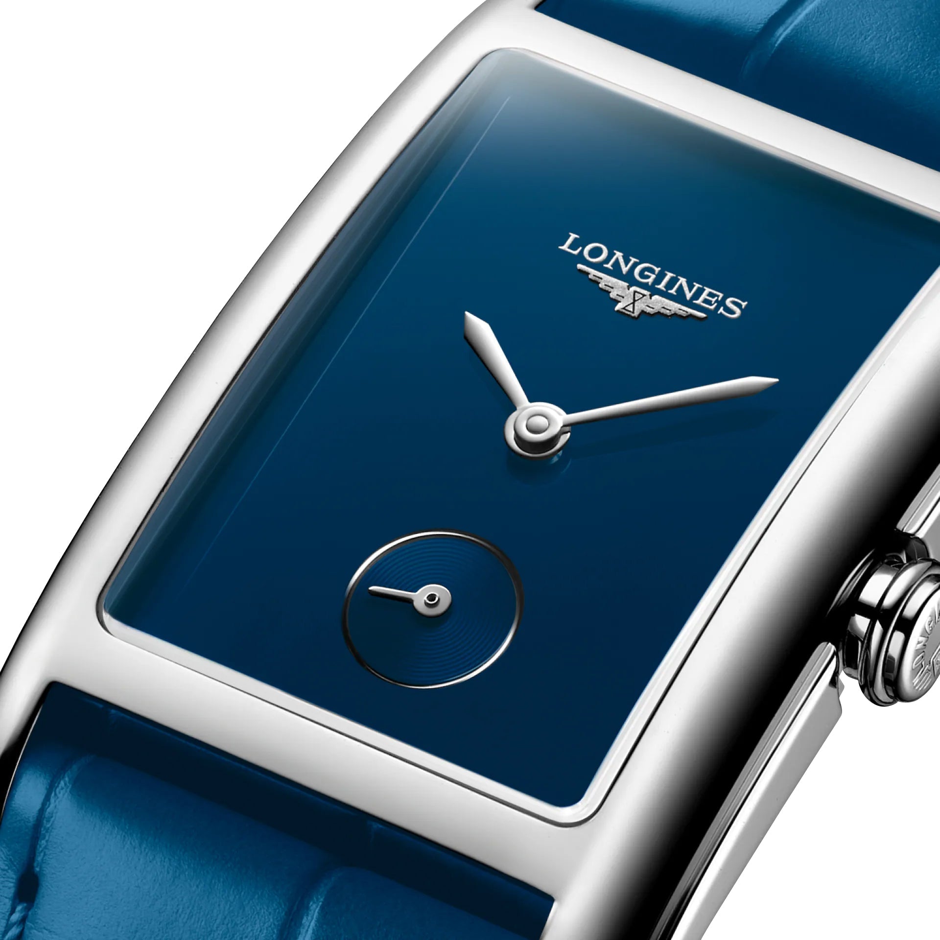 Longines DolceVita Monochrome Stainless Steel Blue Dial Blue Leather Strap Quartz Womens Watch L5.512.4.90.2
