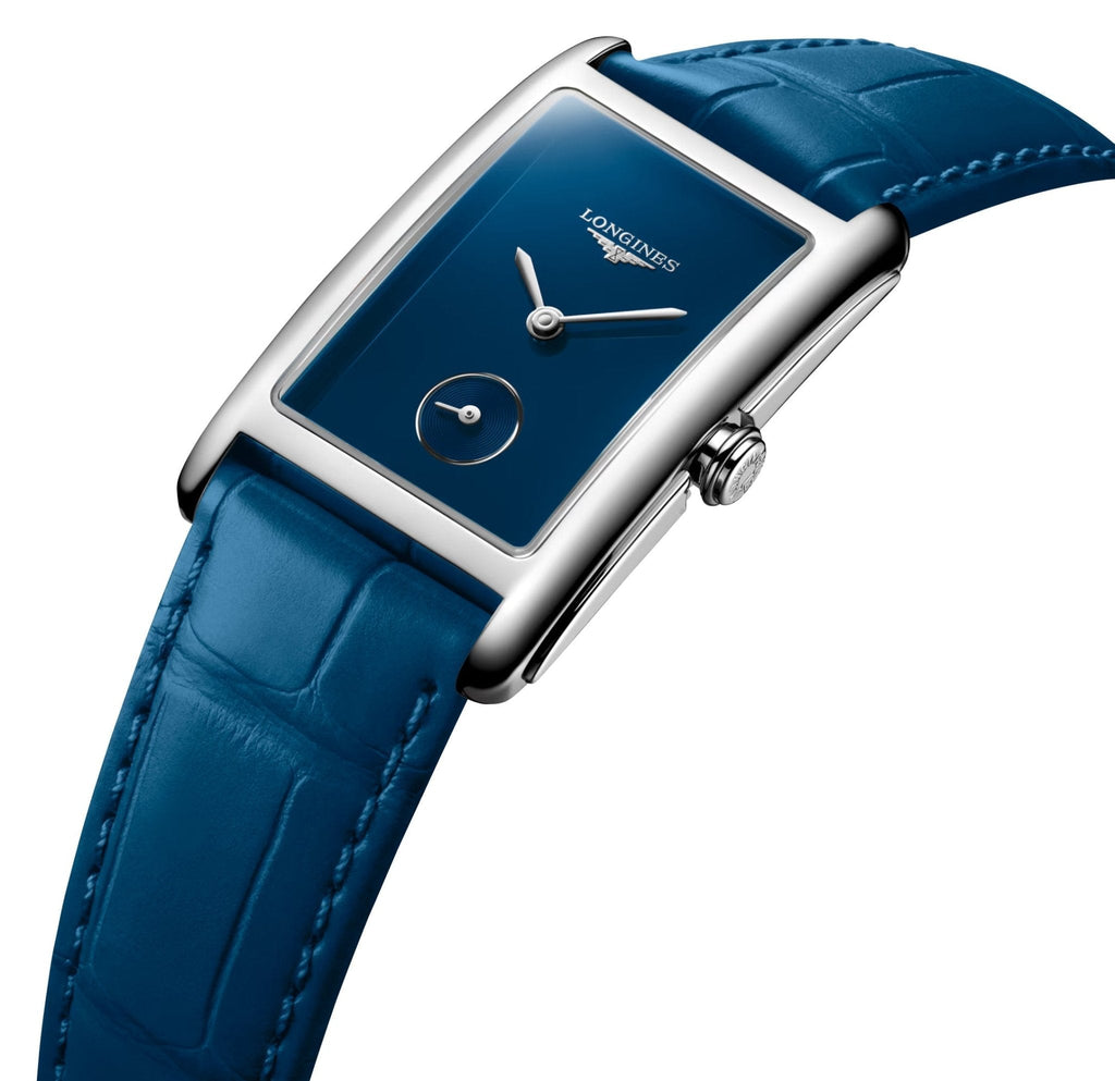 Longines DolceVita Monochrome Stainless Steel Blue Dial Blue Leather Strap Quartz Womens Watch L5.512.4.90.2