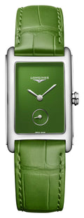 Longines DolceVita Monochrome Stainless Steel Green Dial Green Leather Strap Quartz Womens Watch L5.512.4.60.2