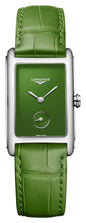 Longines DolceVita Monochrome Stainless Steel Green Dial Green Leather Strap Quartz Womens Watch L5.512.4.60.2