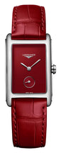 Longines DolceVita Monochrome Stainless Steel Red Dial Red Leather Strap Quartz Womens Watch L5.512.4.91.2
