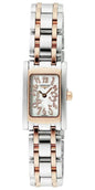 Longines DolceVita Stainless Steel & Rose Gold Mother-Of-Pearl Dial Rectangle Quartz Womens Watch L5.158.5.97.7