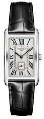 Longines DolceVita Stainless Steel Silver Dial Black Leather Strap Quartz Womens Watch L5.755.4.71.1
