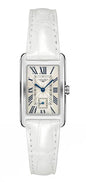Longines DolceVita Stainless Steel Silver Dial White Leather Strap Quartz Womens Watch L5.512.4.71.2