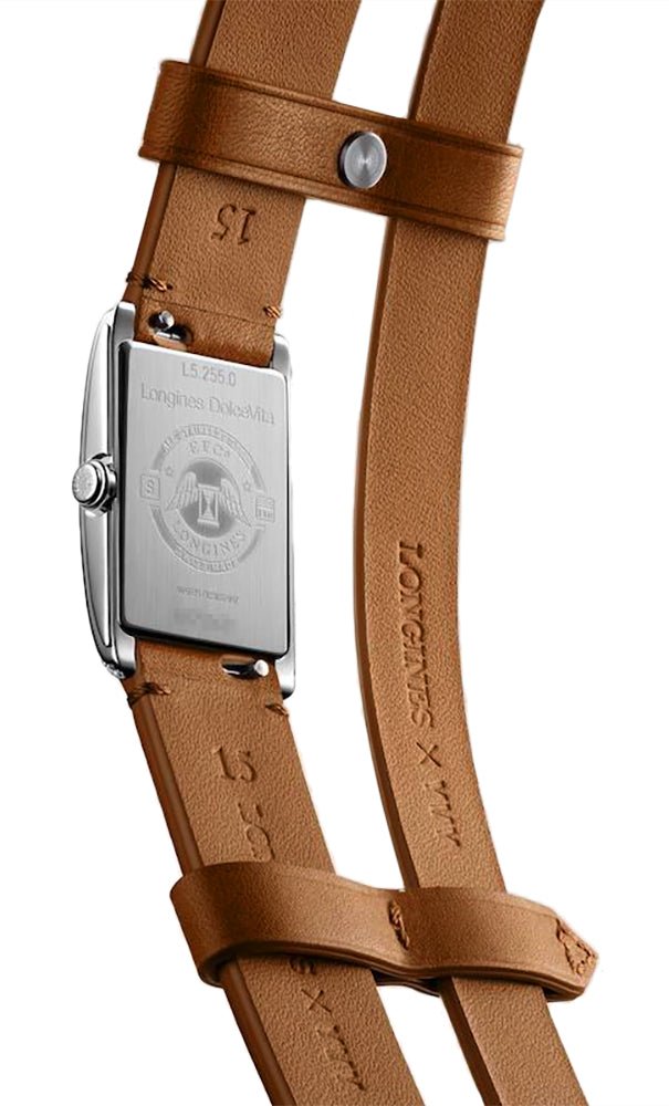 Longines DolceVita x YVY Stainless Steel Silver Dial Brown Leather Strap Diamonds Quartz Womens Watch L5.255.0.71.B