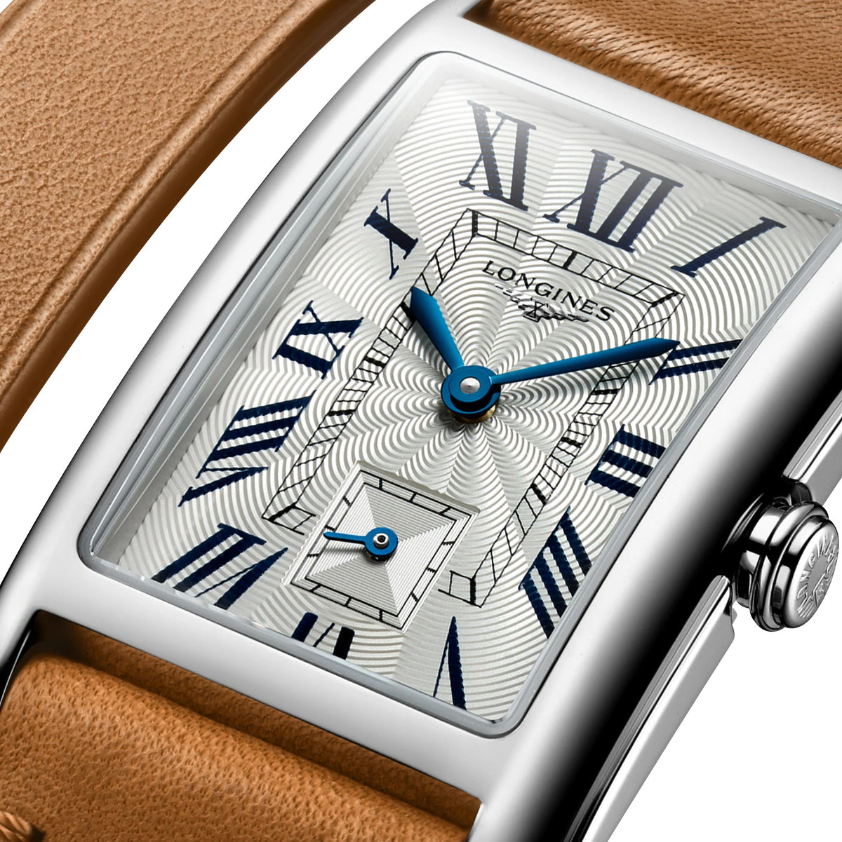 Longines DolceVita x YVY Stainless Steel Silver Dial Brown Leather Strap Quartz Womens Watch L5.512.4.71.B